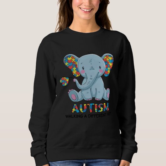 Autism Walking A Different Path Elephant Autism Aw Trui (Voorkant)