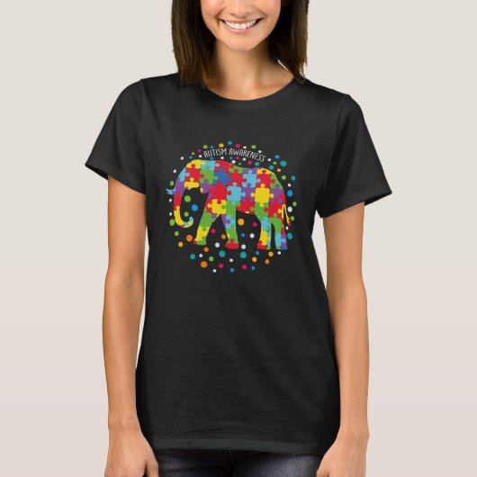 Autism  Women Men Elephant Support Autism Awarenes T-shirt (Voorkant)