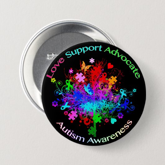 Autismboom in spectrum ronde button 7,6 cm (Voorkant /achterkant)