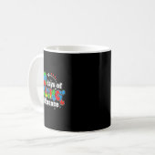 Autisme 100 dagen om een verschil te maken Grappig Koffiemok (Voorkant links)