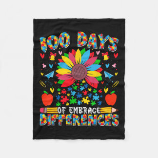 Autisme 100 dagen school IEP omarmen verschillen Fleece Deken