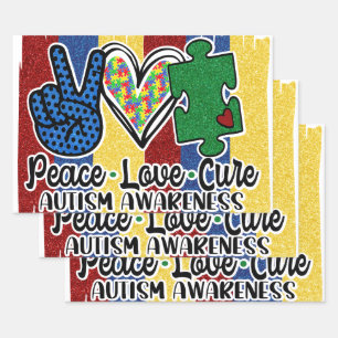 Autisme 19" x 29" Feuilles papier enveloppantes