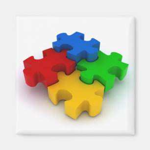 Autisme 3D Puzzle Piecets koelkast magneten