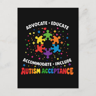 Autisme Acceptatie Advocaat Leer Regenboog Puzzel Briefkaart