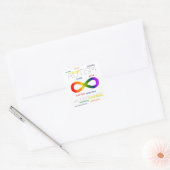 Autisme Acceptatie infinity stippen Vierkante Sticker (Envelop)