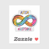 Autisme Acceptatie kleurig regenbooginksymbool Sticker (Vel)