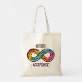 Autisme Acceptatie kleurig regenbooginksymbool Tote Bag (Achterkant)