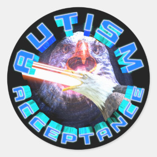 Autisme Acceptatie Laser Ruimte Adelaar Maximalise Ronde Sticker