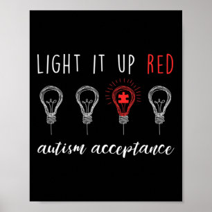 Autisme Acceptatie licht rood op #redin in plaats Poster