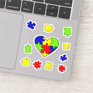 Autisme Acceptatie Puzzel Autisme bewustzijnsdag  Sticker