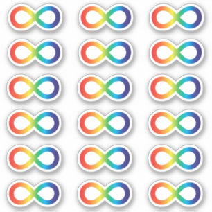 Autisme Acceptatie Rainbow Infinity Symbool Pack Sticker