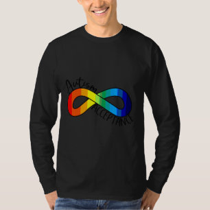 Autisme Acceptatie Rainbow Infinity Symbool T-shirt