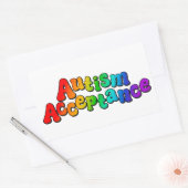 Autisme Acceptatie Regenboog Typografie Rechthoekige Sticker (Envelop)