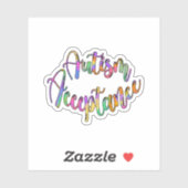 Autisme Acceptatie Regenboog Typografie Sticker (Vel)