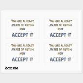 Autisme Accepteer het Geel/Blauw Rechthoekige Sticker (Vel)
