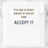 Autisme Accepteer het Geel/Blauw Rechthoekige Sticker (Tas)