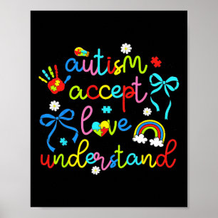 Autisme Accepteer Liefde Begrijp Coquette Bow Retr Poster