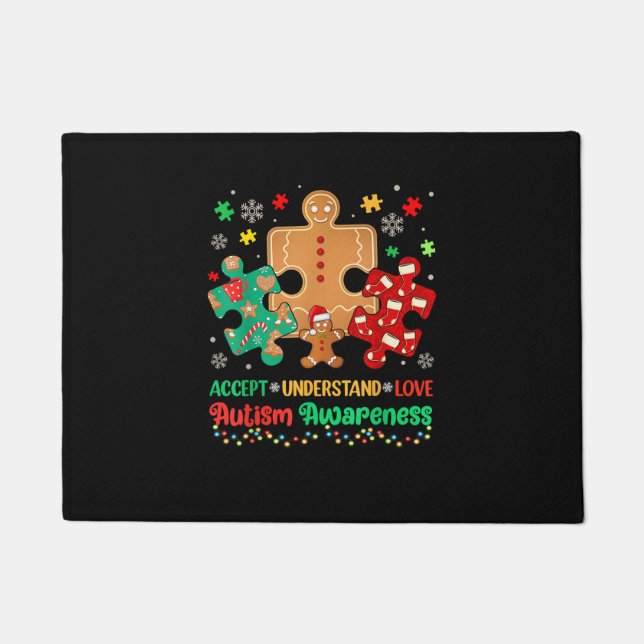 Autisme accepteren Begrip van liefdesautisme Puzzl Deurmat (Voorkant)