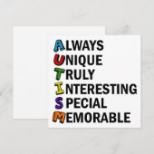 Autisme Acrostic Cute Rainbow Word Poem (Voorkant / Achterkant)
