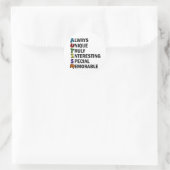 Autisme Acrostic Cute Rainbow Word Poem Ronde Sticker (Tas)