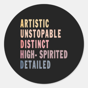 Autisme ADHD Autistisch Spectrum Neurodiversiteit Ronde Sticker