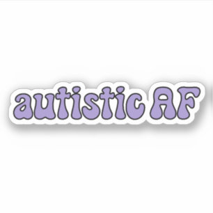 autisme AF Paarse Typografie Sticker