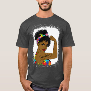 autisme afro mam onbreekbaar wereldautisme t-shirt