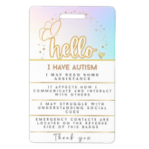 Autisme Alarm Autistisch id Badge