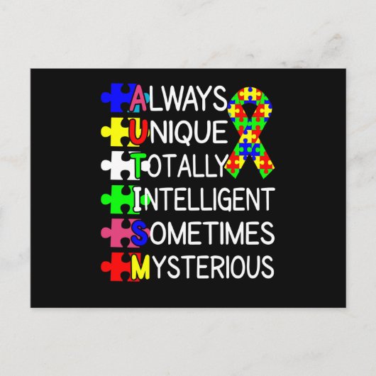 Autisme altijd uniek briefkaart (Voorkant)