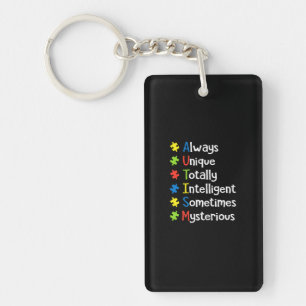 Autisme altijd uniek en altijd intelligent sleutelhanger