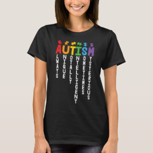 Autisme altijd uniek en intelligent autisme t-shirt
