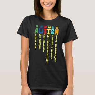 Autisme altijd uniek op de dag van autisme t-shirt