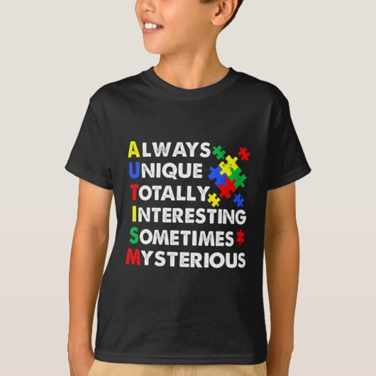 Autisme altijd uniek t-shirt (Voorkant)