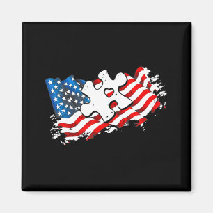 Autisme American Flag Puzzle Autism Awareness Supe Magneet