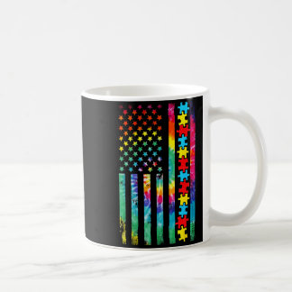 Autisme Amerikaanse Vlag Tie Dye Autisme Bewustzij Koffiemok