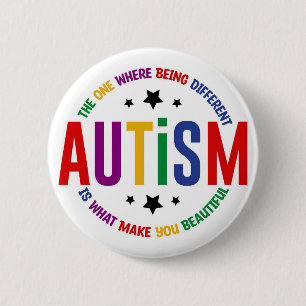 Autisme: Anders zijn maakt je mooi Speld Ronde Button 5,7 Cm
