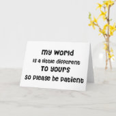 Autisme, aspergers, speciale aandacht kaart (Gele Bloem)