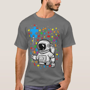 Autisme Astronaut Balloon Autism Space Ki T-shirt