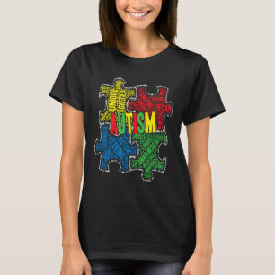 Autisme-Autisme Bewustzijn Kleuren Woordwolk Autis T-shirt