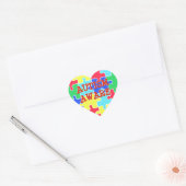 Autisme Aware Coeur Puzzle Pièces Sticker (Enveloppe)