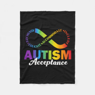 Autisme Awareness Acceptatie Shirt Infinity Symboo Fleece Deken