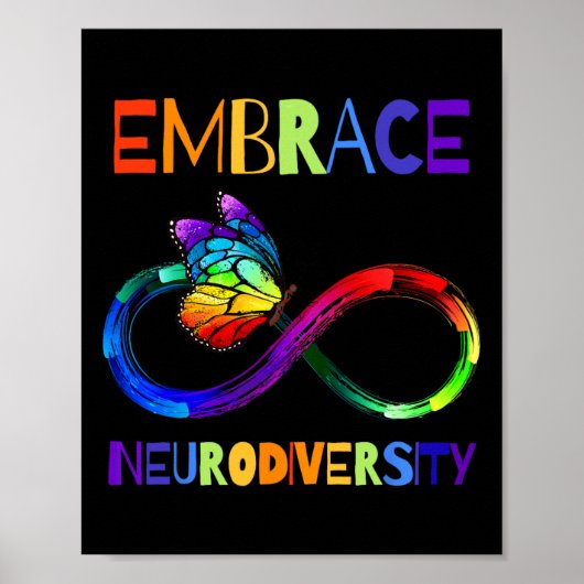 Autisme Awareness Acceptatie Shirt Infinity Symboo Poster (Voorkant)