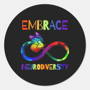 Autisme Awareness Acceptatie Shirt Infinity Symboo Ronde Sticker