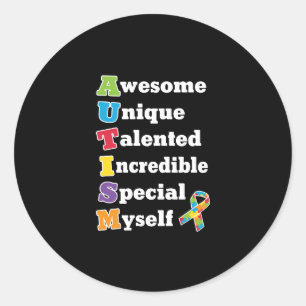 Autisme Awareness Acronym Ronde Sticker