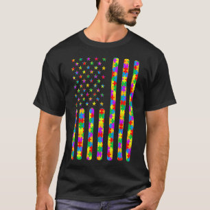 Autisme Awareness American Flag Special Education T-shirt