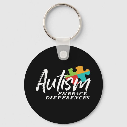 Autisme Awareness and Support Embrace Differences Sleutelhanger (Voorkant)