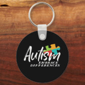 Autisme Awareness and Support Embrace Differences Sleutelhanger (Voorkant)
