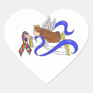 Autisme Awareness Angel Hart Sticker