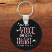 Autisme Awareness Apparel Ik ben zijn stem Hij is  Sleutelhanger (Voorkant)