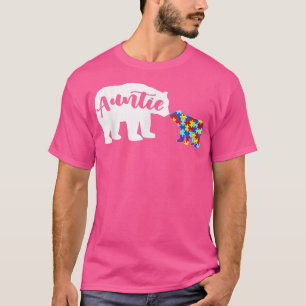 Autisme Awareness Auntie Beer Family Autistic T-shirt